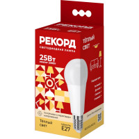 Светодиодная лампа РЕКОРД LED А70-U 25W Е27 3000К 25035