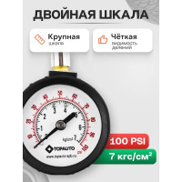 Шинный манометр TOPAUTO гибкий 14612