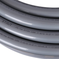 Труба из сшитого полиэтилена с кислородным слоем STOUT PEX-a 32х4,4 бухта 50 м серая SPX-0001-003244