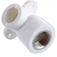 Комбинированный угольник с креплением PRO AQUA PP-R ВР белый, 20 мм, 1/2" PA28008Pb