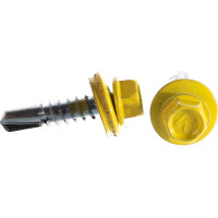 Кровельный саморез крепежная техника желтый цинк RAL 1018, 5.5х25 мм, 250 шт 420230 БК