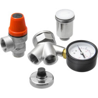 Группа безопасности MasterProf автоматический воздухоотводчик, манометр, предохранительный клапан 1" ИС.030229