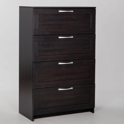 Комод Гуд ЛАКК СИРИУС 4 ящика, 78x41x123 см, черный, дуб венге 2.02.02.060.5