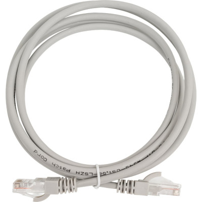 Неэкранированный патч-корд Cabeus U/UTP, категория 5е, 2xRJ45/8p8c, серый, LSZH, 2м PC-UTP-RJ45-Cat.5e-2m-LSZH