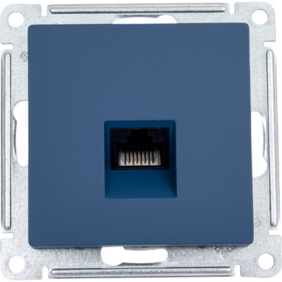 Компьютерная розетка Systeme Electric Atlasdesign аквамарин rj45, кат 5е ATN001183