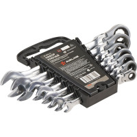 Набор комбинированных трещоточных шарнирных ключей 7 предметов 8,10,12,13,14,17,19мм пластиковый пенал Airline AT-RFS-13