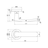 Ручка DOORLOCK DL Звездная линия Rigel M027 OC полированный хром A=35-55 мм 73500