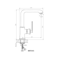 Смеситель для кухонной мойки Haiba латунь, поворотный, с высоким изливом, золотистый HB70181-5