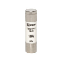 Плавкая вставка EKF цилиндрическая, ПВЦ 14х51мм, 16А, 10 шт PROxima pvc-14x51-16