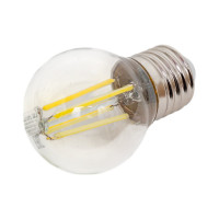 Светодиодная лампа General Lighting Systems Филамент прозрачный E27 8Вт 230В 660Лм 6500К Холодный белый свет Шар GLDEN-G45S-8-230-E27-6500 649982