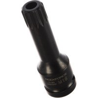 Головка-бита SPLINE глубокая ударная с отверстием (M16; 1/2") ROCKFORCE RF-24807816T