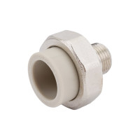 Комбинированная муфта VRT разъемная, наружная, 25х1/2", EVER plast, серый 540013