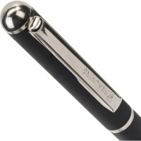 Подарочная перьевая ручка BRAUBERG Larghetto синяя, черный корпус с хромом, линия 0.25 мм 143477