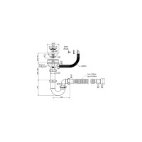 Прямоточный сифон ORIO 3 1/2 40, с переливом, с гибкой трубой 40-40/50 S-41079