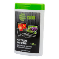 Влажные салфетки для планшетов и смартфонов Cactus малая туба, 100 шт. CS-T1005 927293