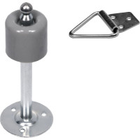 Дверной напольный ограничитель Левша 140 мм, с фиксатором, серый У4-9560.Сер