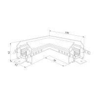 Внутренний угловой коннектор для шинопровода Elektrostandard в натяжной потолок Slim Magnetic (2 шт.) 85124/00 черный a062151