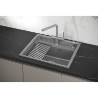 Кухонная мойка из кварца GRANULA KS-6003 АЛЮМИНИУМ