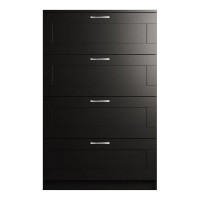 Комод Гуд ЛАКК СИРИУС 4 ящика, 78x41x123 см, черный, дуб венге 2.02.02.060.5