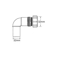 Отвод McAlpine на 90 градусов, компрессионный, Ду=32мм х Дн=32мм, белый 32C-WH