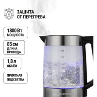 Электрический чайник TDM ELECTRIC Нептун Плюс, стекло, съемная крышка, 1.8 л, 1800 Вт, стальной SQ4001-0011