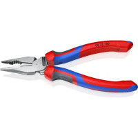 Комбинированные остроконечные плоскогубцы KNIPEX с удлинёнными губками, длина 185 мм, фосфатированные, 3-комп ручки KN-0822185