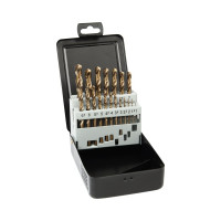 Набор сверл по металлу COBALT 5%, HSS-Co, DIN 338, 19 шт (1-10х0.5 мм) D.BOR D-TD-338-CO5-MS1-19