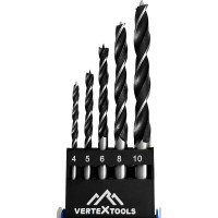 Набор сверл по дереву 5 шт, 4-10 мм vertextools 0089-5