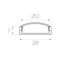 Комплект алюминиевого профиля LEDCRAFT с экраном и заглушками LC-LP0728M28-1 1638000058