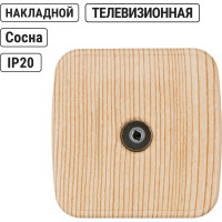 TВ розетка TDM ELECTRIC простая (0-2400 Гц, "мама") открытой установки, IP20 сосна "Дача" Народная SQ1824-0083