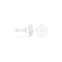Рукоятка WOODWORK с наружной резьбой M6 d=32 l=20, 10 шт. 995.06.20