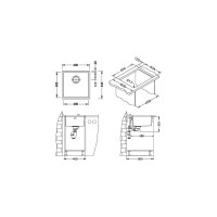 Мойка ALVEUS KOMBINO 30 SAT-90 400х400х200 мм, в комплекте с сифоном 1102384 1100235