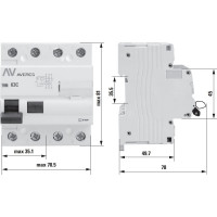 Устройство защитного отключения EKF DV 4P 80А/30мА AC AVERES rccb-4-80-30-ac-av