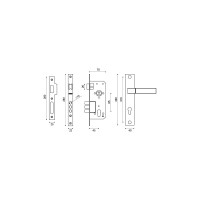Врезной цилиндровый замок PUNTO KIT P90 4585/3 ORION SN/CP матовый никель/хром 41715