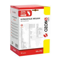 Мешки-пылесборники бумажные 12 шт + 2 микрофильтра для пылесоса Ozone XXL-P03