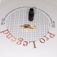 Разъем RCA штекер Pro Legend металл на кабель, красный и белый Nakamichi 47мм, Gold PL2160