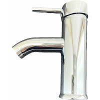 Смеситель для раковины OUTE хром, однорычажное управление, фиксированный излив. Монтаж на одно отверстие, на гайке. Гибкая подводка T721