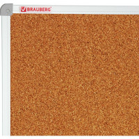 Пробковая доска BRAUBERG 70x50 см, алюминиевая рамка 238187