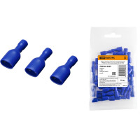 Разъем плоский полностью изолированный TDM ELECTRIC РППИ-М 2-250 синий мама  50 шт SQ0546-0005