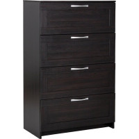 Комод Гуд ЛАКК СИРИУС 4 ящика, 78x41x123 см, черный, дуб венге 2.02.02.060.5