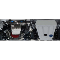 Защита картера + комплект крепежа Rival алюминий, Sollers Atlant 2022-, V - 1.9D, 2.7D 333.1601.1