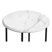 Журнальный стол Woodville Грейс мрамор белый, черный 516567