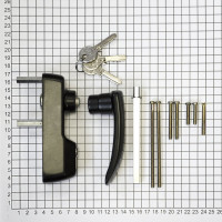 Внешняя нажимная ручка для противопожарных дверей Doorlock DL PD900FR/H1, черная, с цилиндром, толщина двери до 105 мм 75441