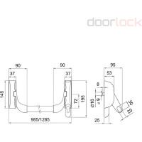 Механизм антипаник бара Doorlock DL PD910FR-BAR PZ72mm, черный, огнестойкий, без внешней ручки 75445
