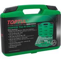 Набор метчиков и плашек TOPTUL М3-М12, 40 предметов JGAI4001
