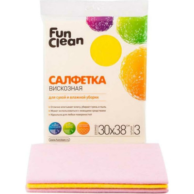 Сухая салфетка для сухой и влажной уборки Fun Clean 6459