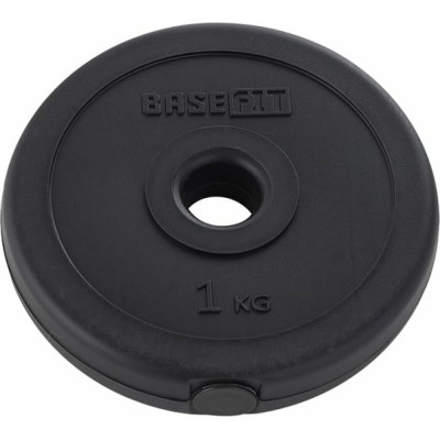 BaseFit Диск пластиковый BB-203 1 кг, d=26 мм, черный УТ-00019752