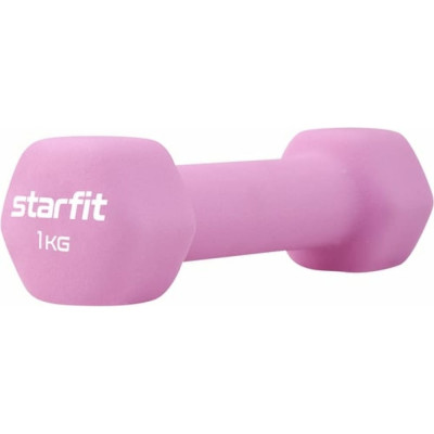 STARFIT Гантель неопреновая DB-201 1 кг, розовый пастель. ЦБ-00001426