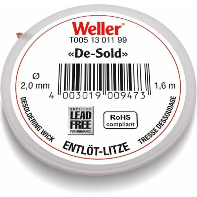WELLER Оплетка для выпайки 1,6 м, 2,0 мм 51301199