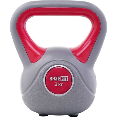 BaseFit Гиря пластиковая DB-503 2 кг, серый/розовый. ЦБ-00001461